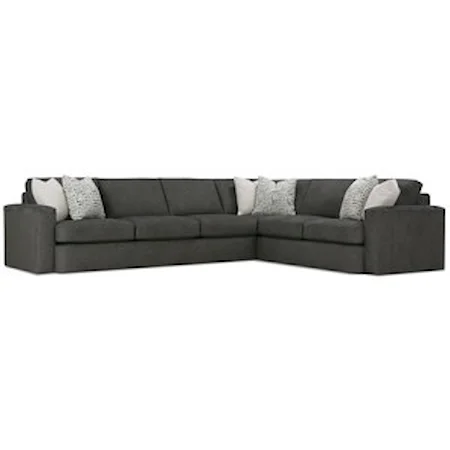 Contemporary 5 Seat Sectional with Throw Pillows